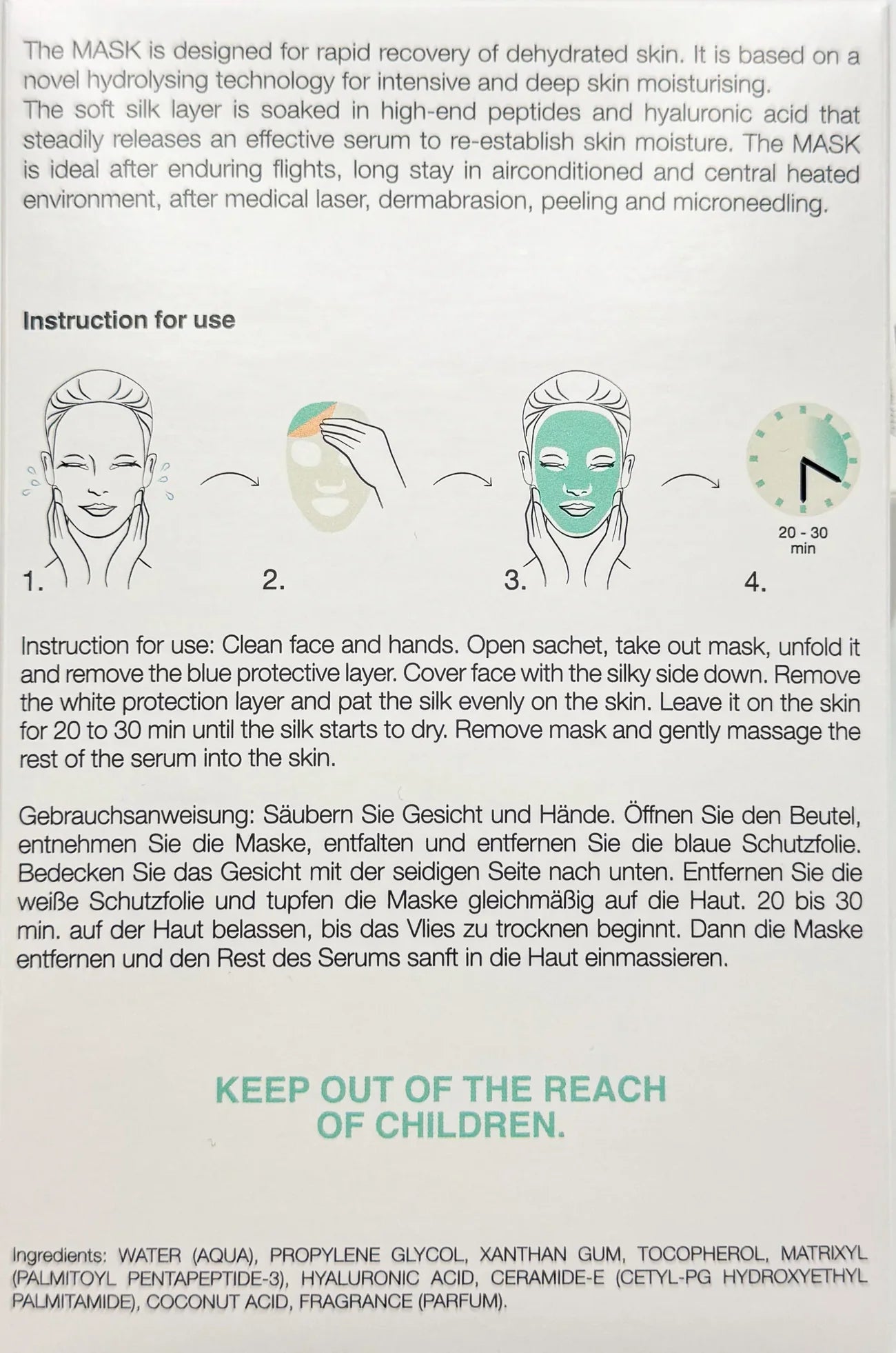 Dermaroller玻尿酸補水保濕修護急救面膜（10片*1盒）